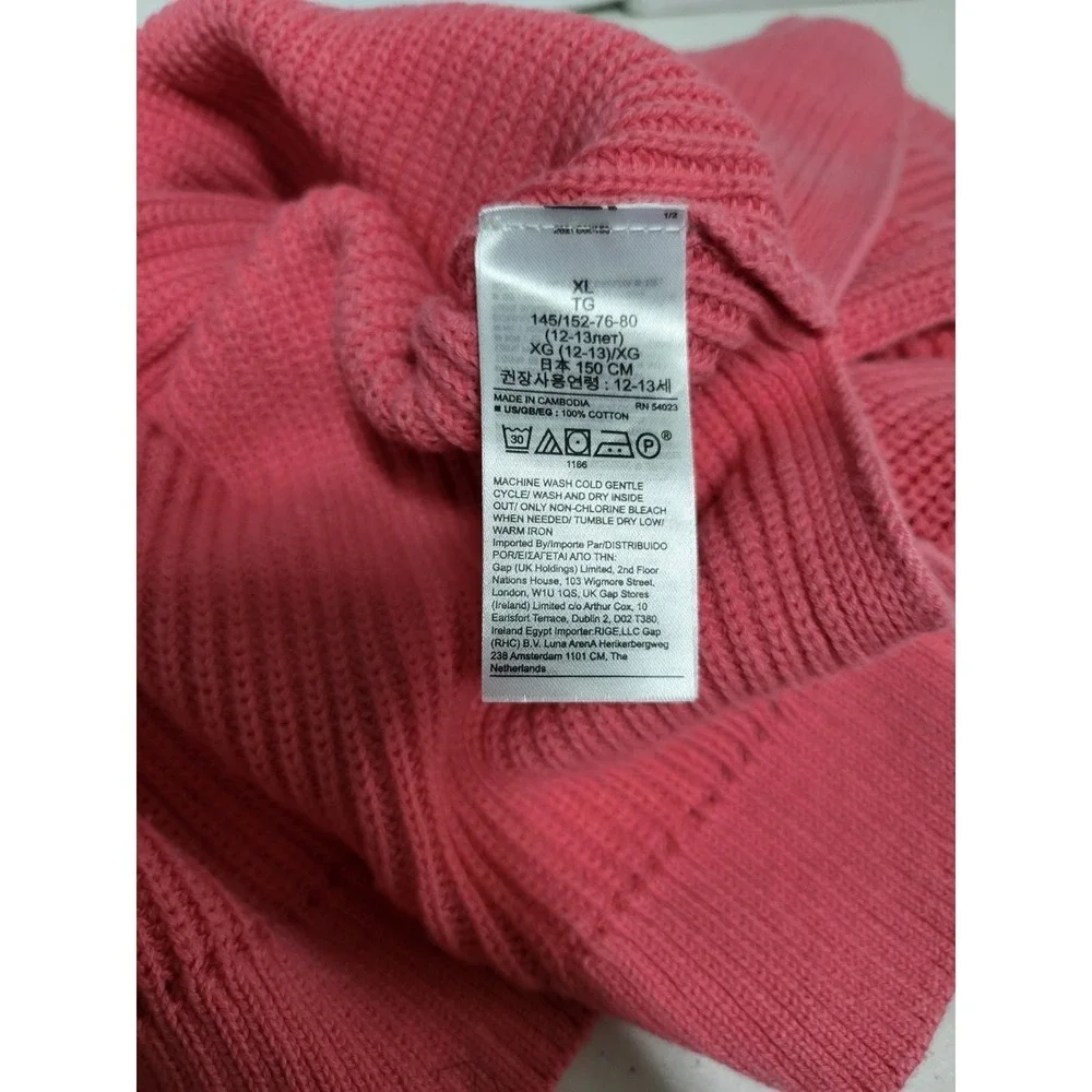 Gap Kids Pink With Sparkles Long Sleeve Knit Sweater Girls Size XL